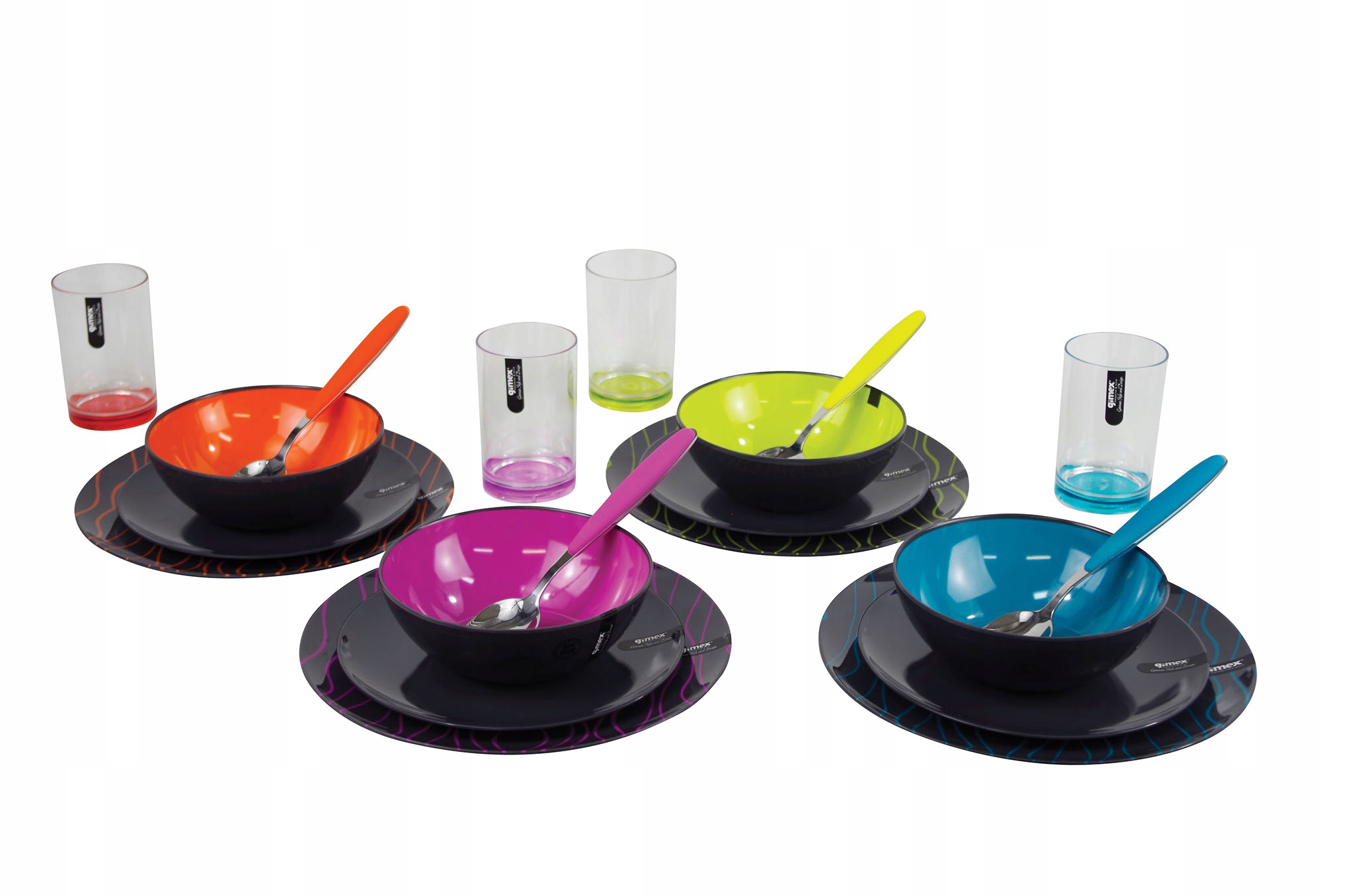 Zestaw obiadowy GreyLine Mix 12el. melamina Gimex