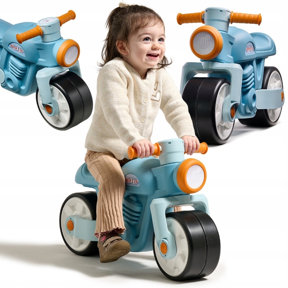 Jeździk Motorek Rowerek Biegowy Odpychacz Ciche Koła Retro Niebieski Falk