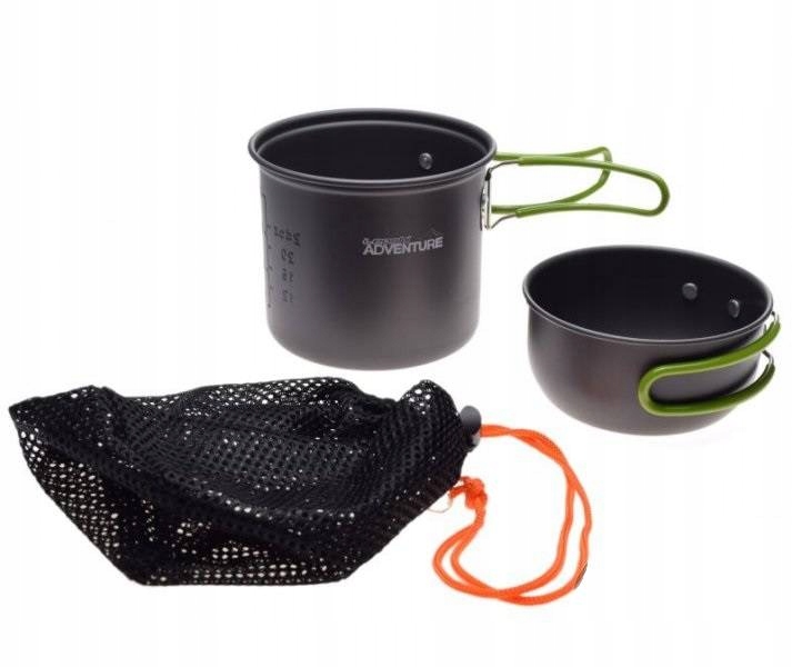 Naczynia turystyczne 2 szt. aluminium Naczynia Garnki na Camping Biwak