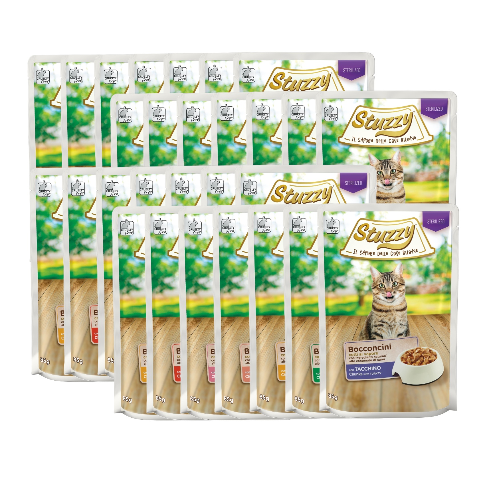 Levně Stuzzy Bocconcini Krmivo Vlhké pro kočky v omáčce Degustační sada 28PAK