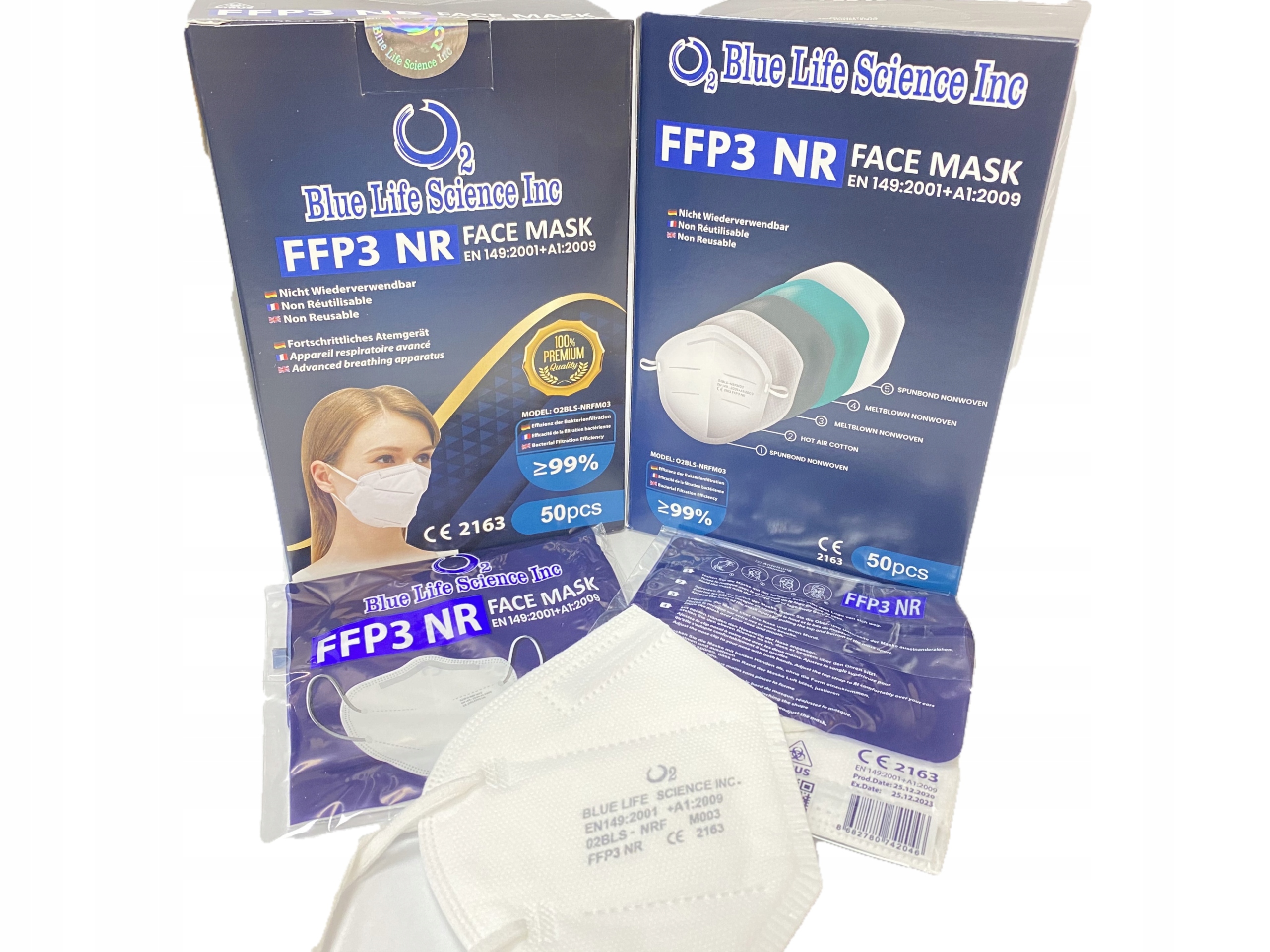 100 x MASECZKA FFP3 MASKA OCHRONNA FILTR 99% TRN