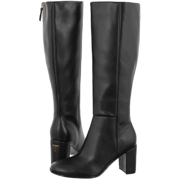 Dámské kozačky na podpatku Guess Braxen Flfbrn LEA11 Black Černé