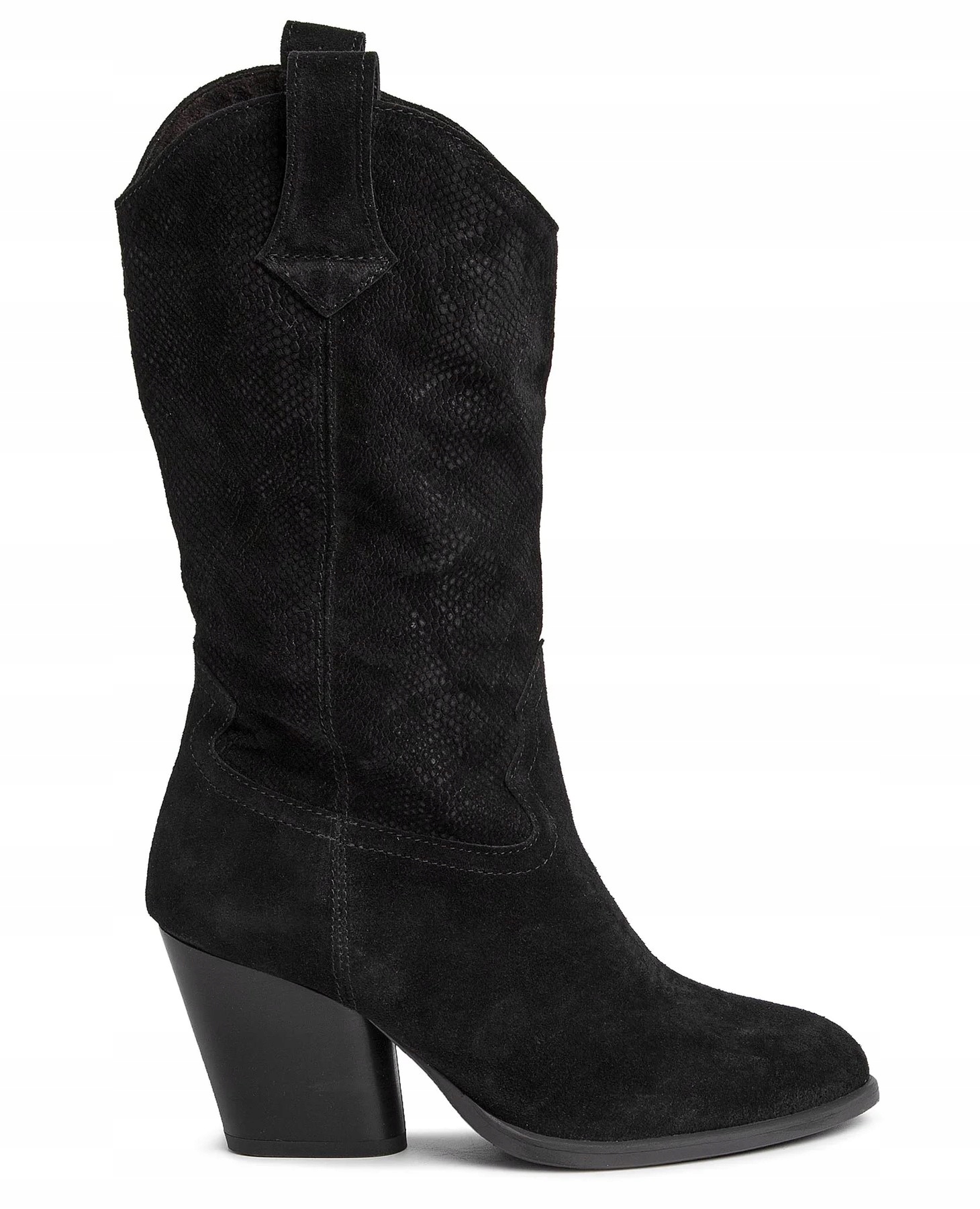 Nessi 19643 Černé Kovbojské Boty přírodní kůže, samet, vel 38