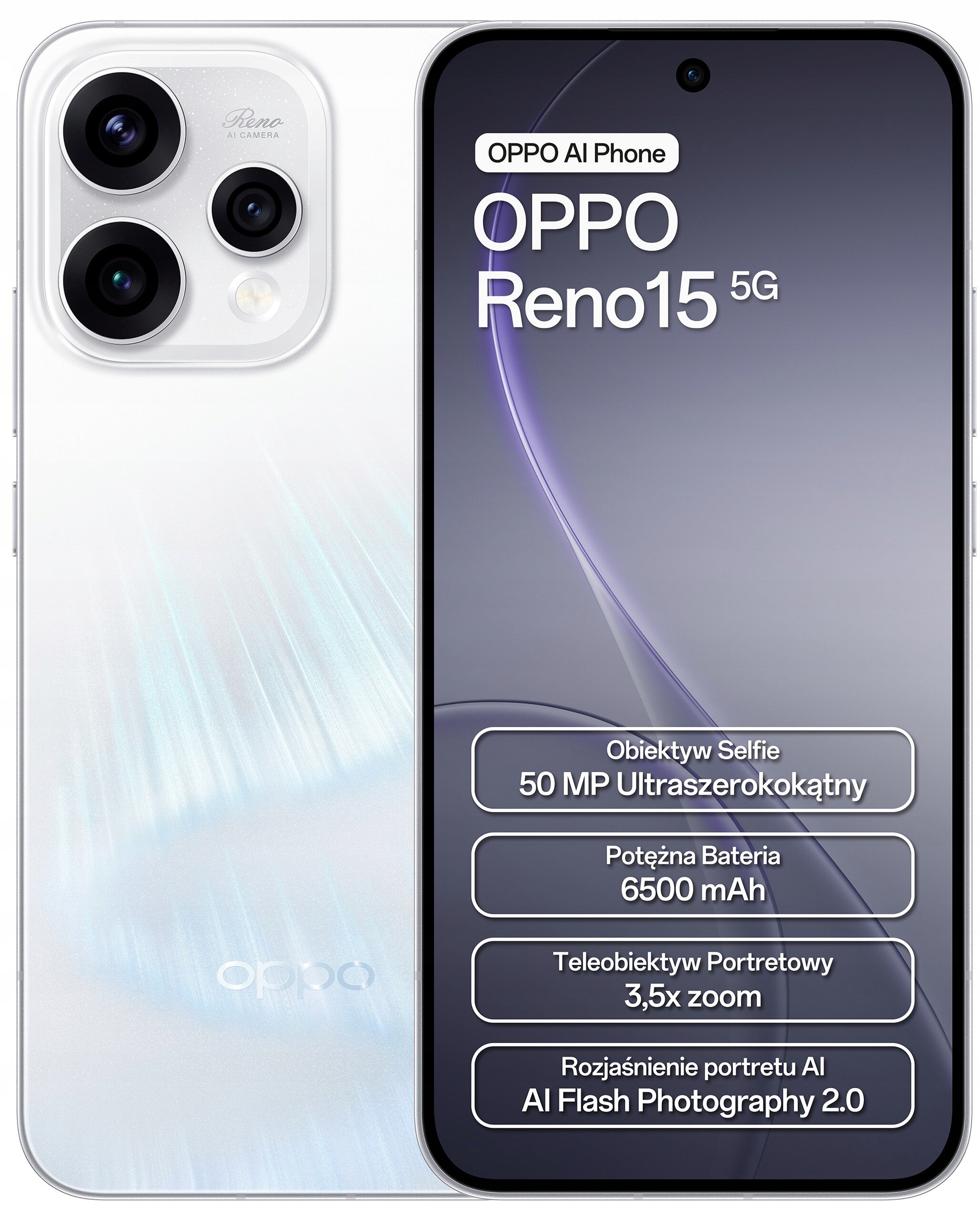 Smartfon Oppo Reno15 8 GB / 512 GB 5G biały