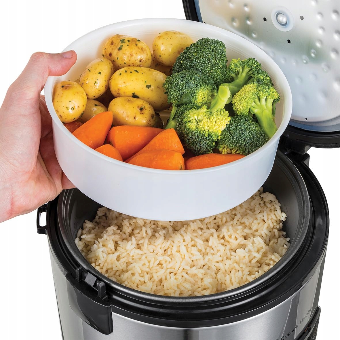 RUSSELL HOBBS Garnek Do Ryżu 1,2l Z Dodatkiem Do Gotowania Na Parze — miniatura 7