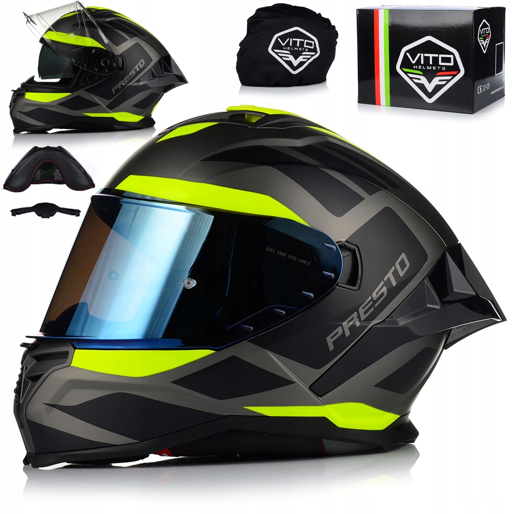 Motocyklová Prilba Vito Presto Aero Fluo Matt Systém Pinlock Clona