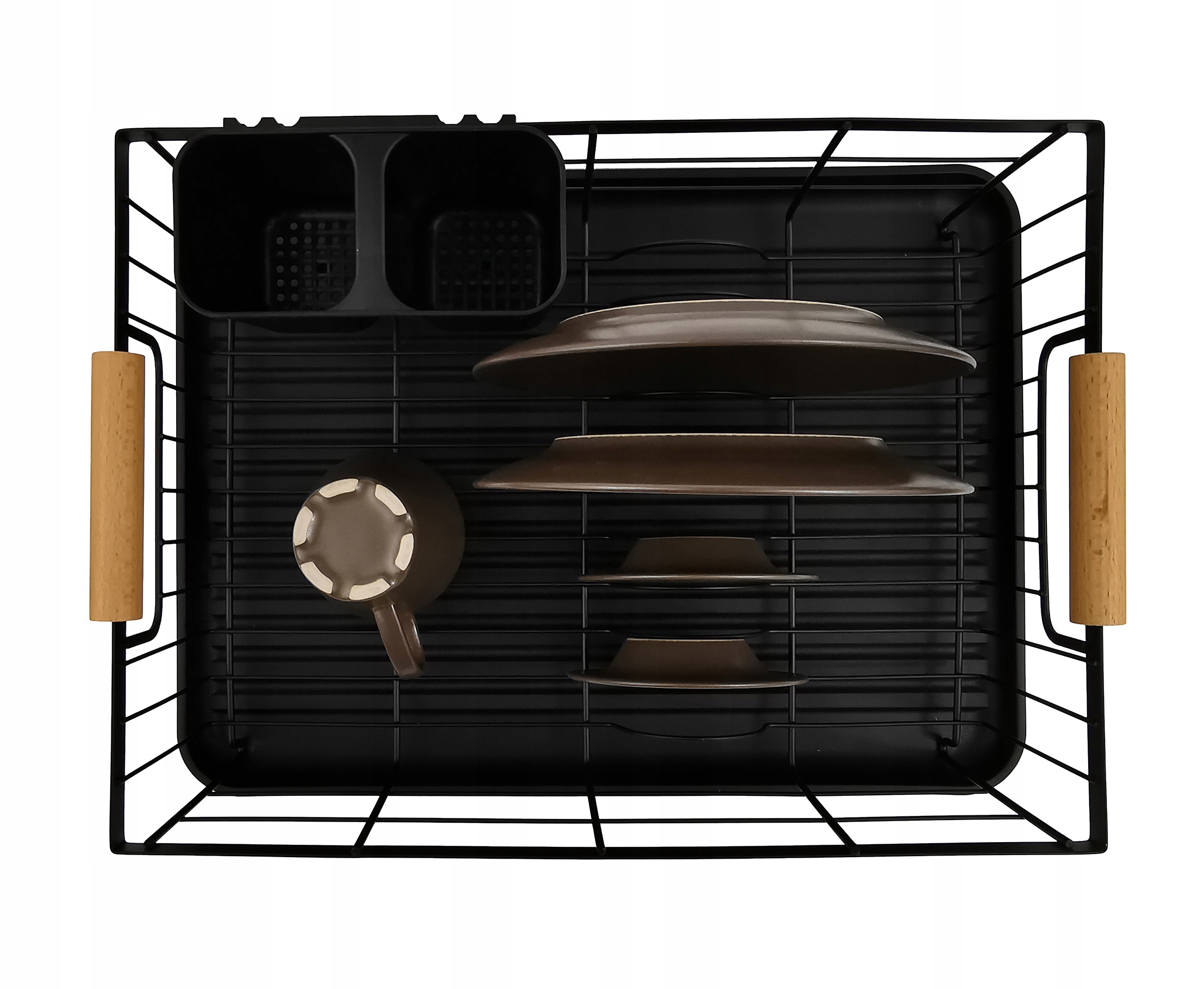 SUSZARKA DO NACZYŃ STOJĄCA DUŻA OCIEKACZ Z TACKĄ CZARNA JEDNOPOZIOMOWA WZ4 Długość (cm) 43