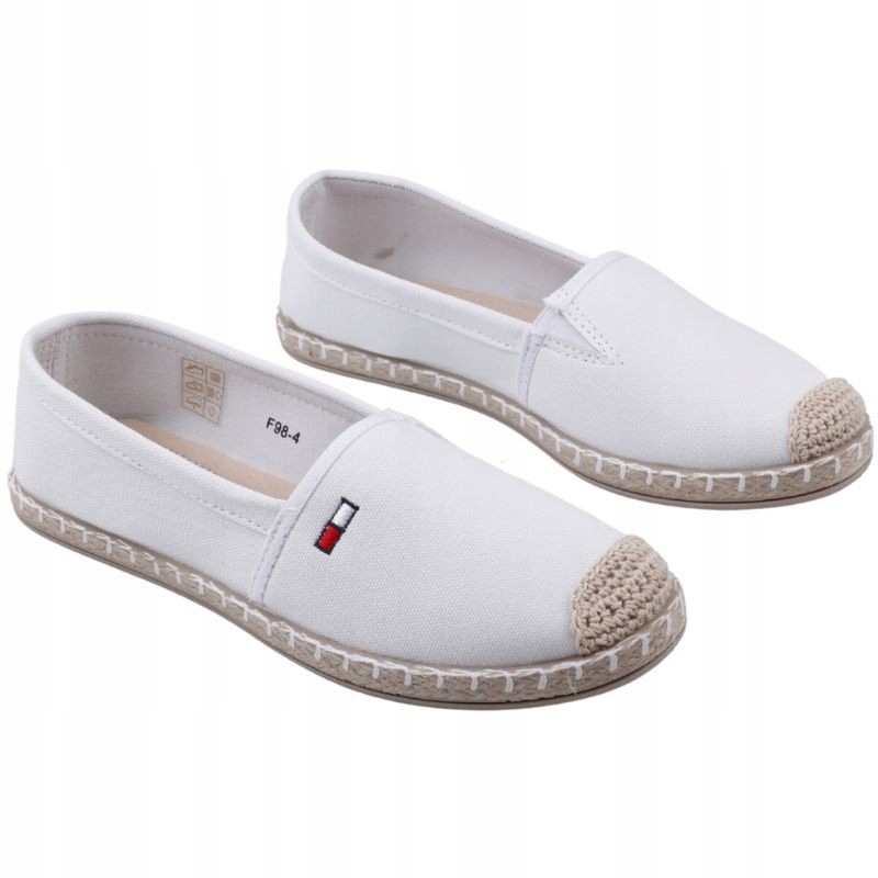 Espadryle damskie wsuwane płaskie białe lekkie Marka inna