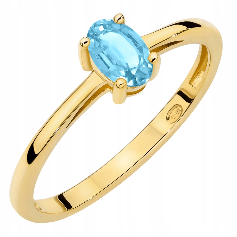 Zlatý Prstýnek Zásnubní pr. 585 s oválným topazem 0.50 ct 14k