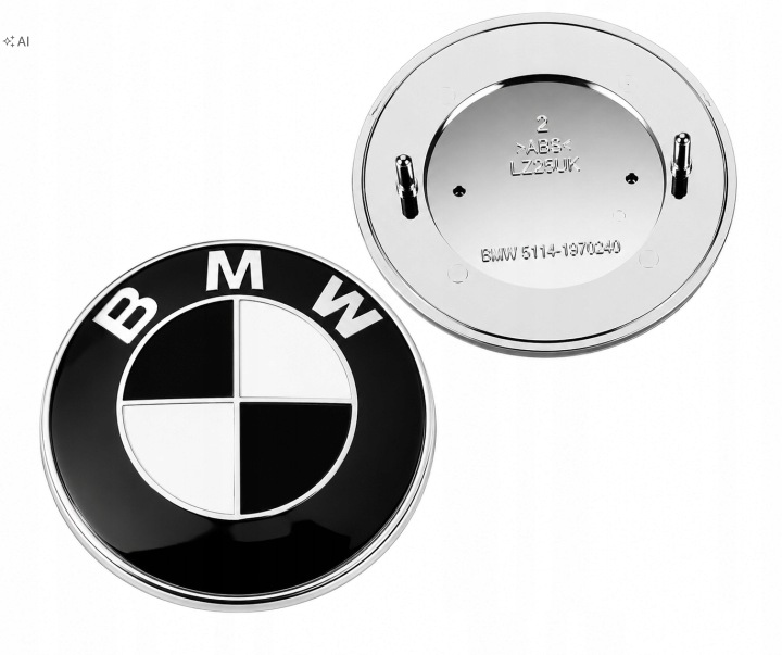 Emblemat Znaczek Logo Do Bmw Na Maskę Klape Tył 78MM E91 E39 Czarno Biały