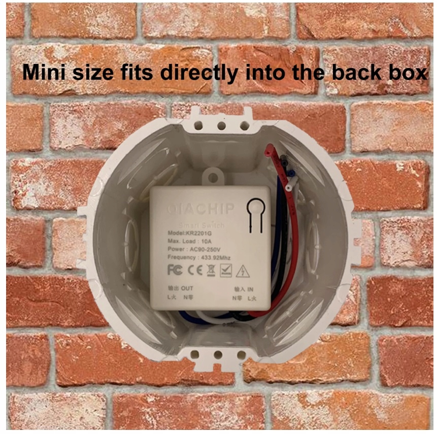 Przekaźnik radiowy dopuszkowy mini 230V 10A RF 433Mhz Marka bez marki