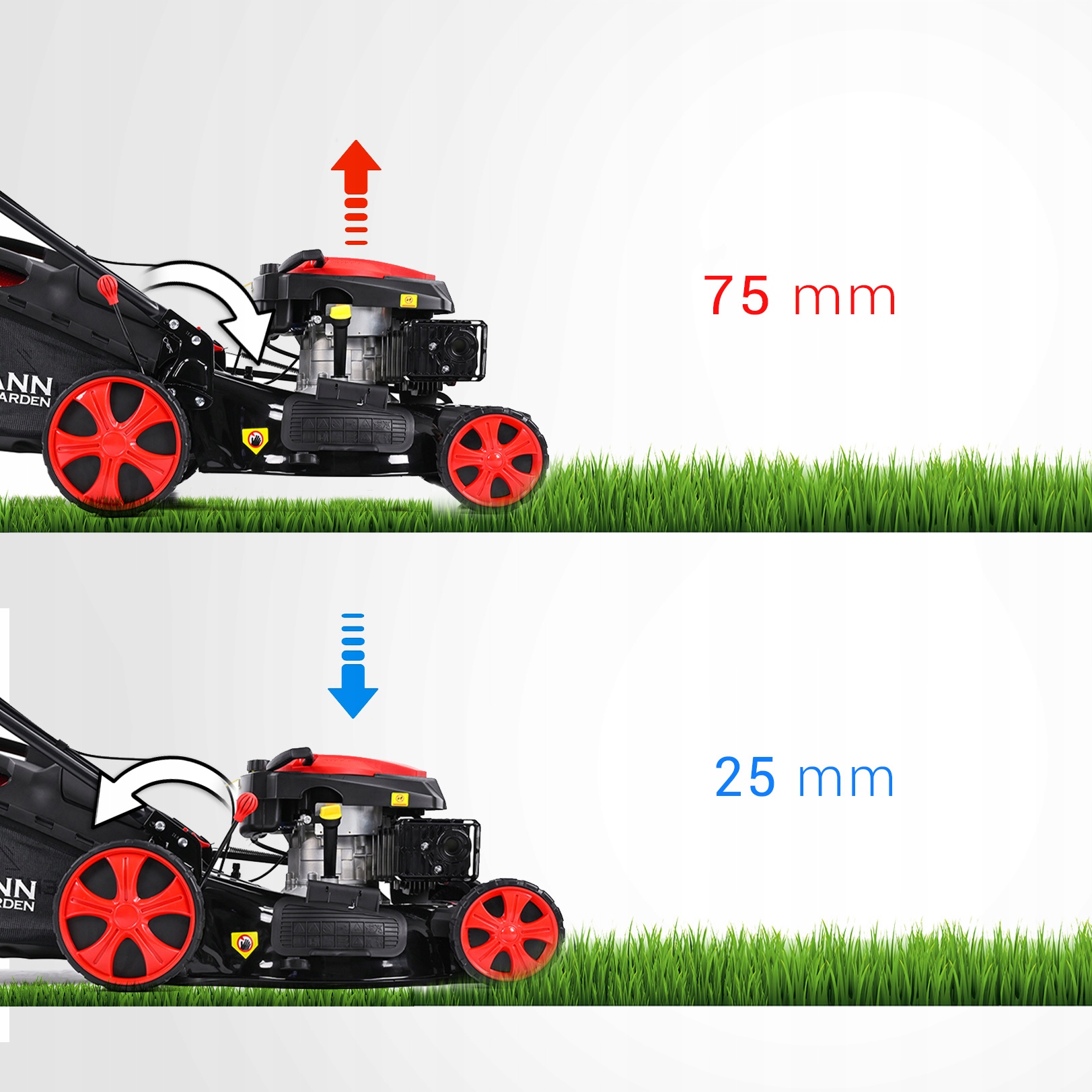 KOSIARKA SPALINOWA LEHMANN 53CM NAPĘD 9W1 MOCNA 9KM POWŁOKA OCHRONNA Napęd napęd na koła