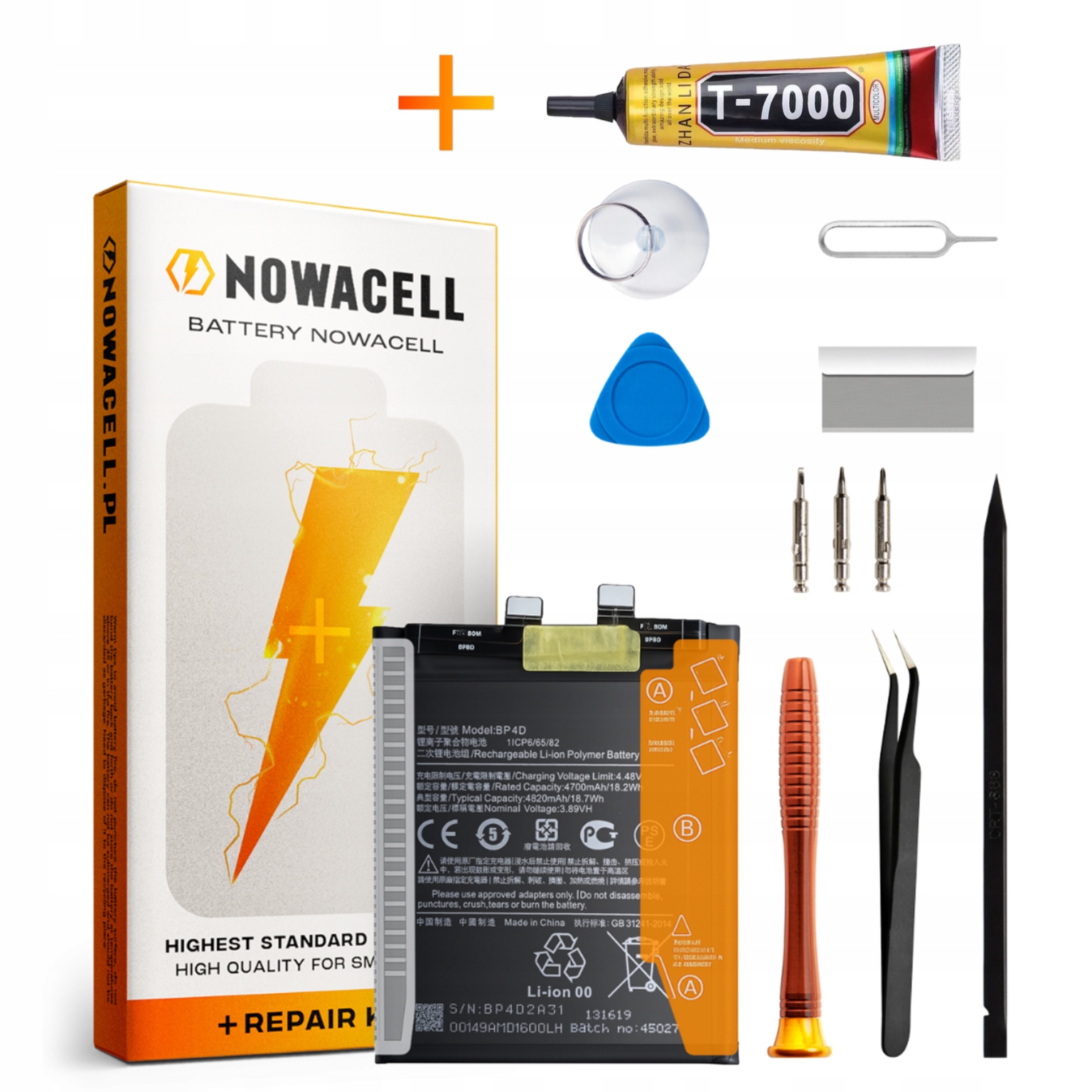 Zestaw Bateria BP4D Klej do Xiaomi 13 Pro Mi 13 Pro 4820 mAh Akumulator