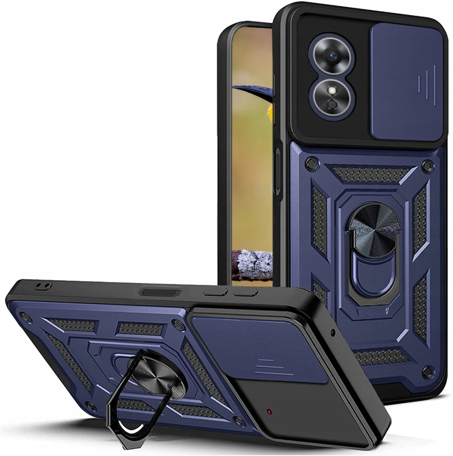 

Etui Slide Ring Pancerne Do Oppo A17 Szkło