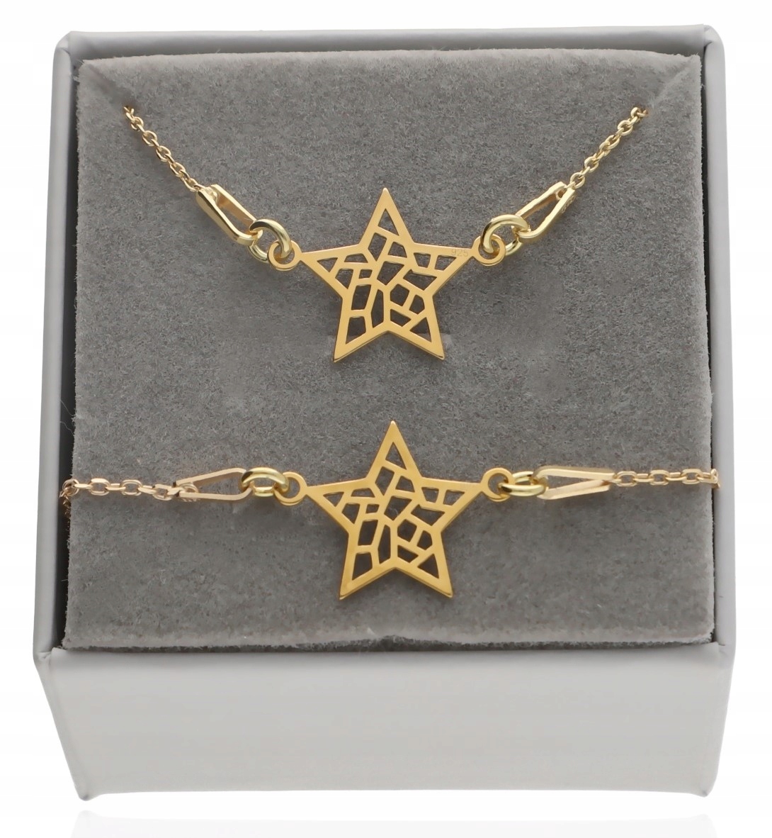 Zlatý komplet šperků hvězda celebrita Hvězda stříbro 925