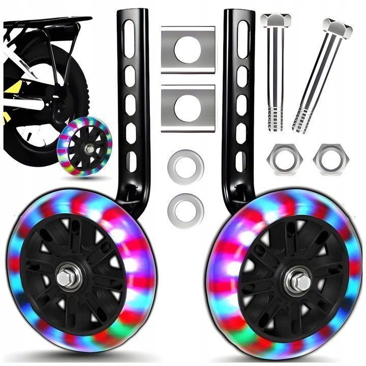 БОКОВЫЕ КОЛЕСА ДЛЯ ДЕТСКОГО ВЕЛОСИПЕДА, СВЕТОДИОДНЫЕ КОЛЕСА ДЛЯ ВЕЛОСИПЕДА, СВЕТЯЩИЕСЯ 12-20