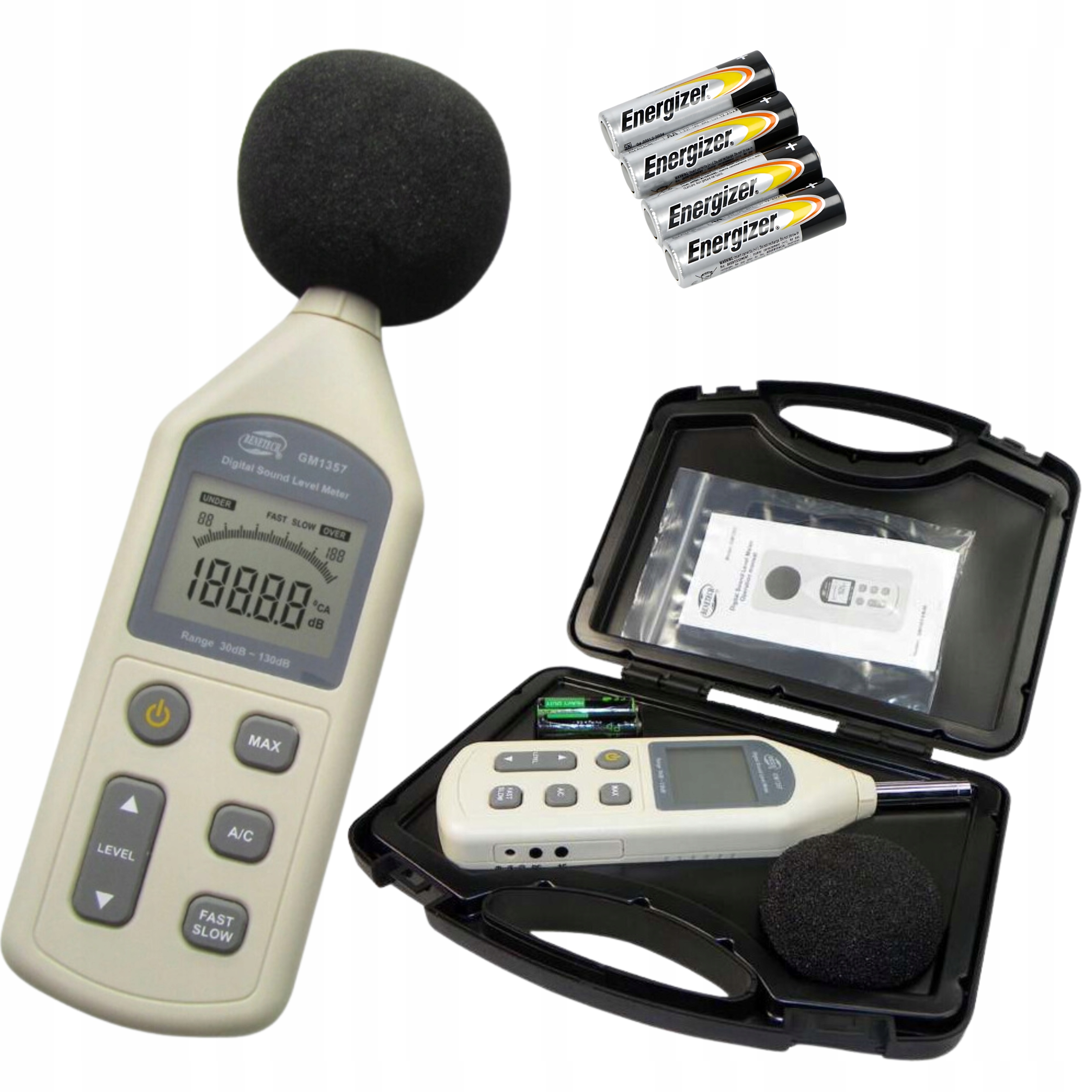 Měřič Úrovně Intenzity Zvuku Sonometr Decibelometr Ce 30dBA-130dBA