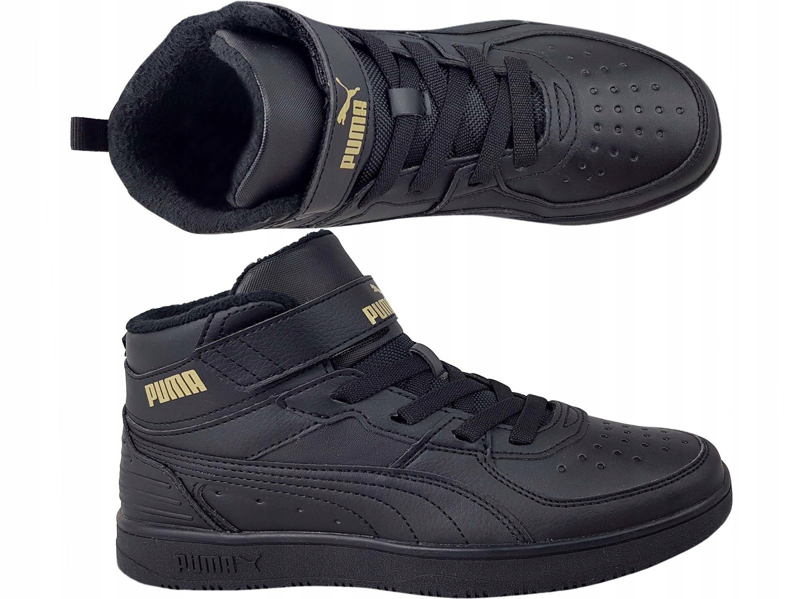 Puma Rebound Buty Dziecięce Rzep Gumki Ocieplane