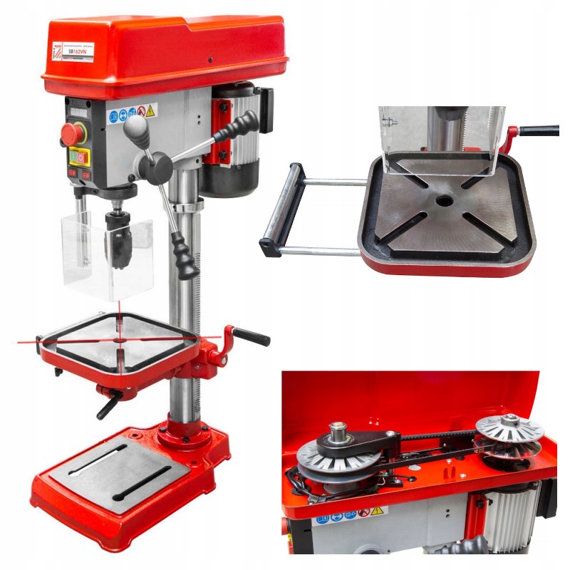 HOLZMAN Wiertarka stolowa 500W laser regulacja LED