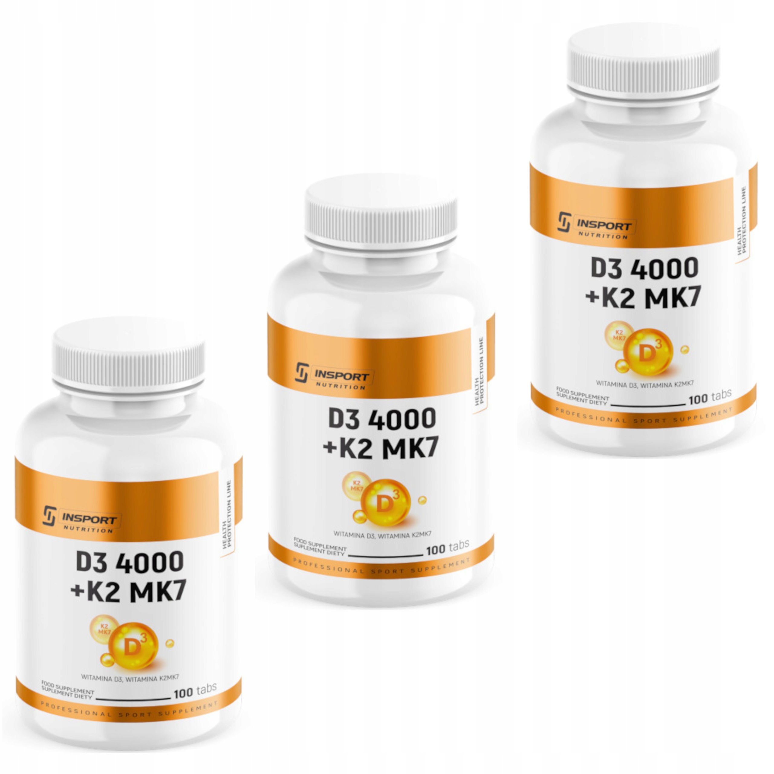 Insport Vitamín D3 4000 K2 MK-7 300 tab. Zdravé Kosti Zuby Srdce Energie