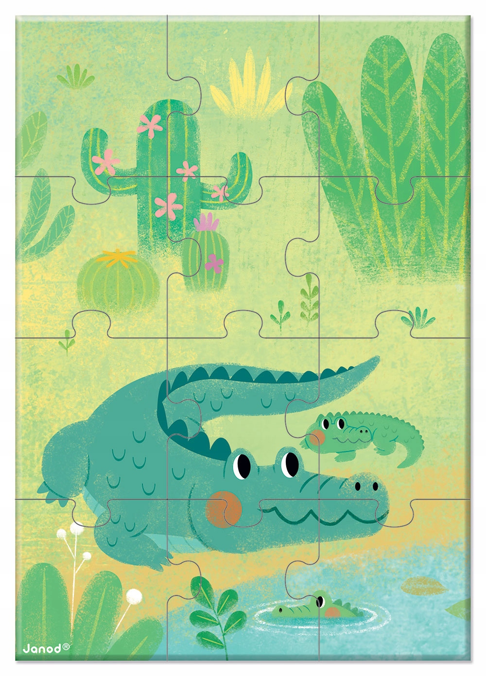 JANOD Mini puzzle do Zwierzątka - KROKODYLE 12 el.