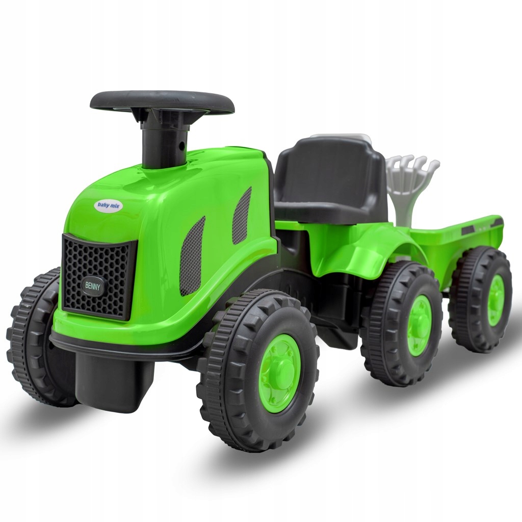 Babymix Benny traktor z przyczepą i narzędziami, siedzisko do 25 Green