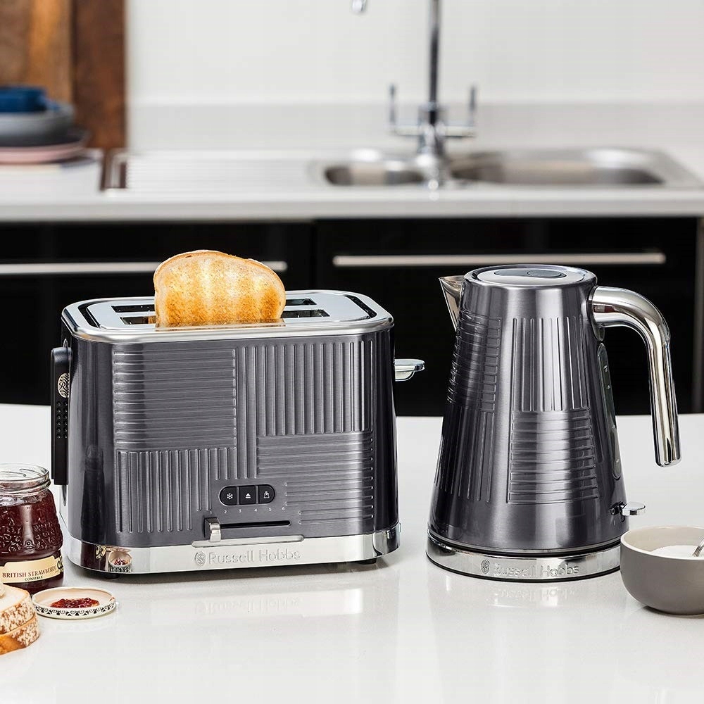 RUSSELL HOBBS Toster 2 Kromki Stalowy Szerokie Szczeliny 6 Stopni 1640W — miniatura 14