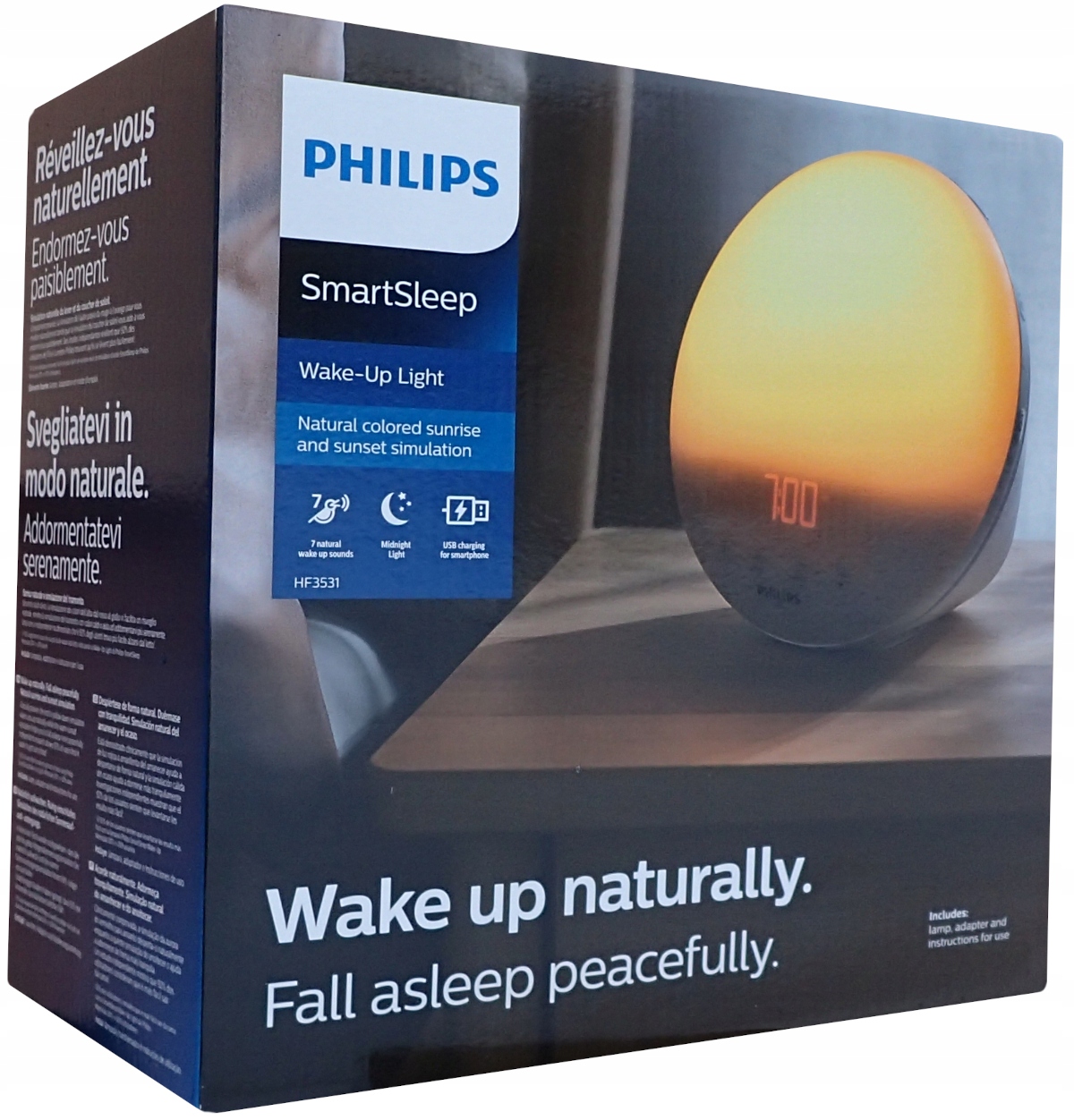 Philips HF3531/01 Budík Rádio budenie svetlom Lampa Nočná lampa