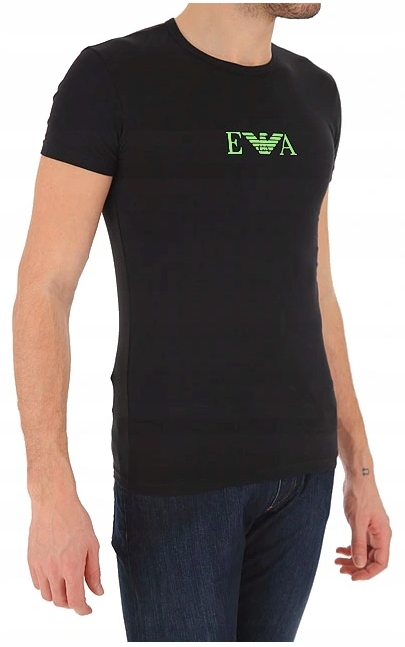 

Emporio Armani Czarny T-shirt Zielone Logo Ea L