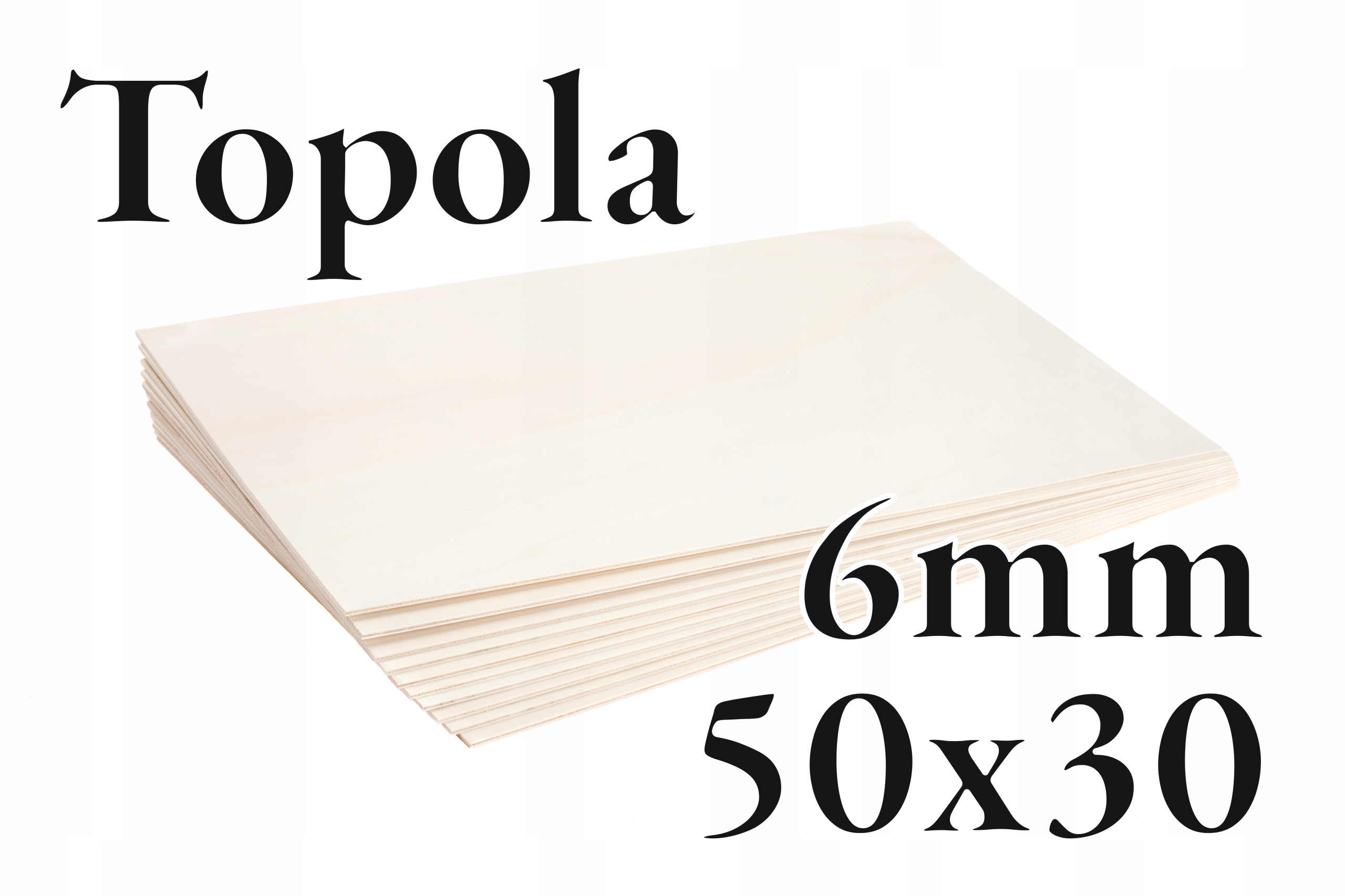 5 x Topolová překližka – Topol – 6 mm – 50 x 30 cm – Onlywood