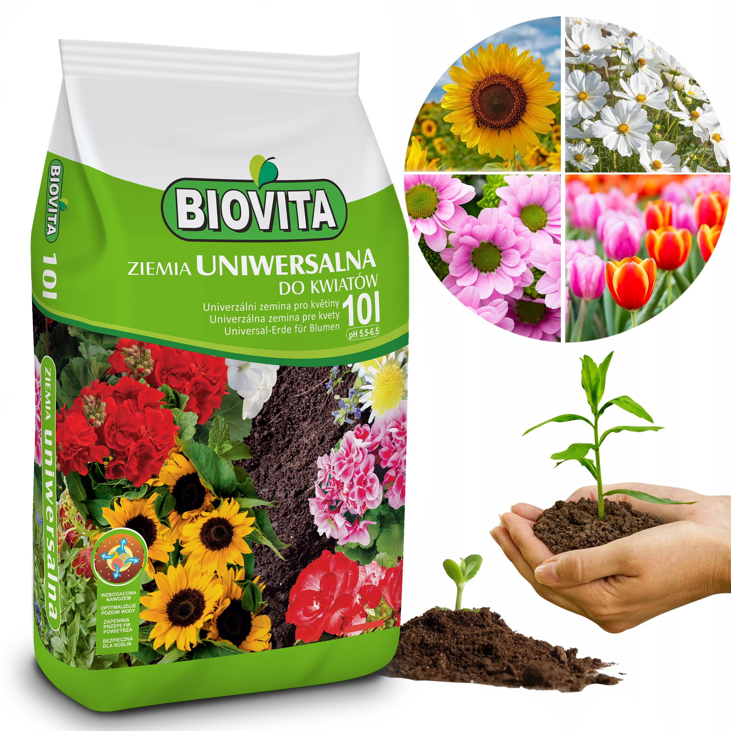 ZIEMIA UNIWERSALNA DO KWIATÓW ROŚLIN BIOVITA 10L