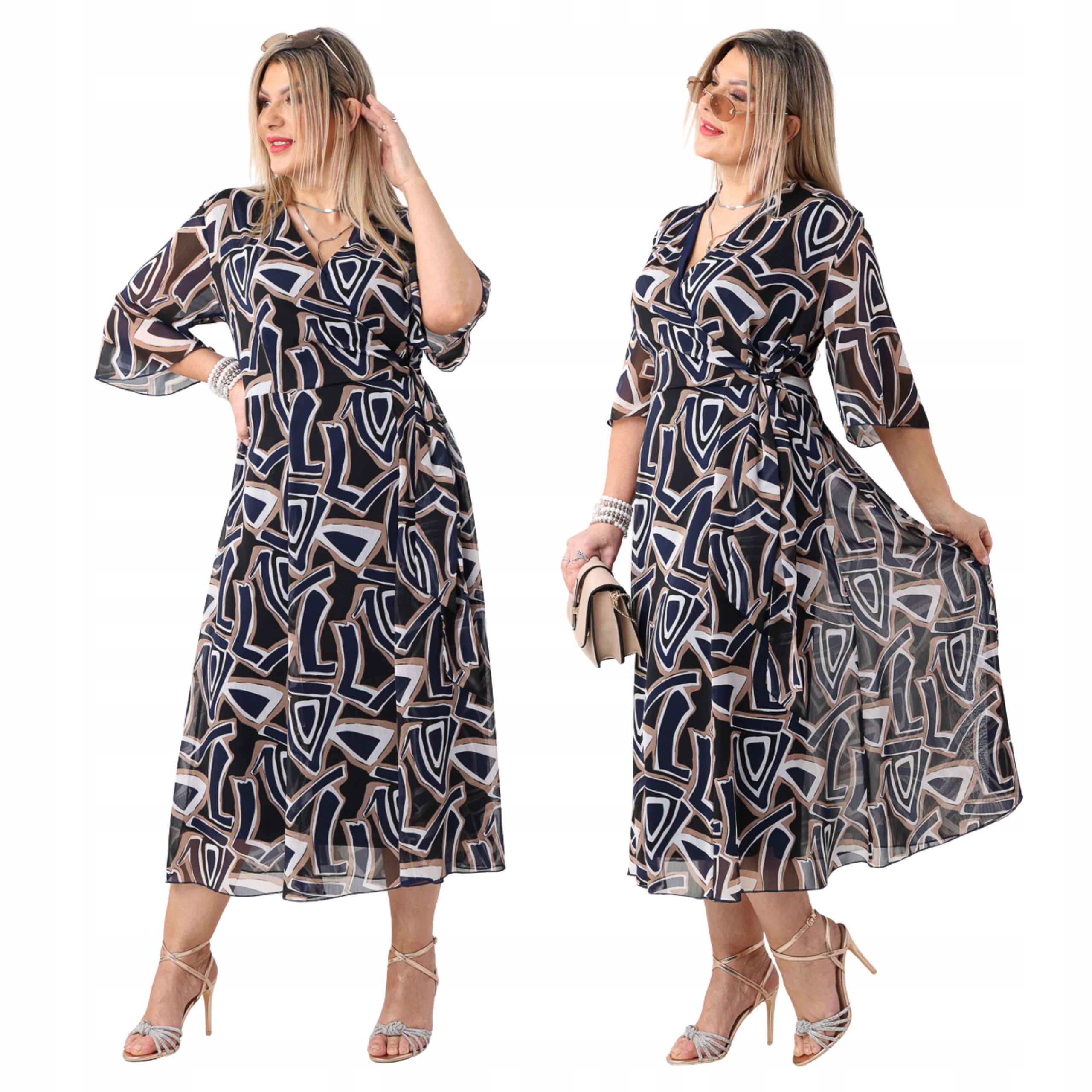 sukienka damska szyfonowa lekka Polski Producent duże rozmiary