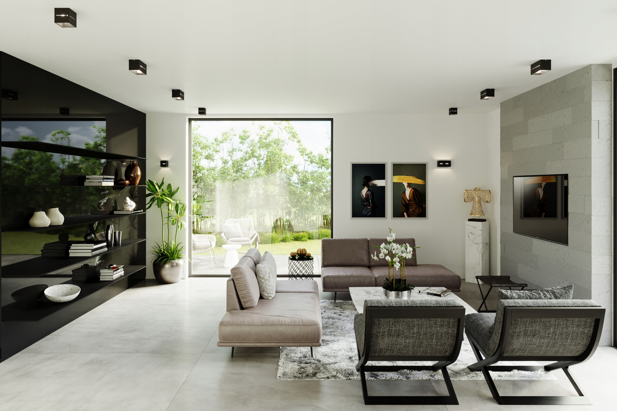 LAMPA SUFITOWA PLAFON downlight SETOCAL CZARNY LED Kolor czarny