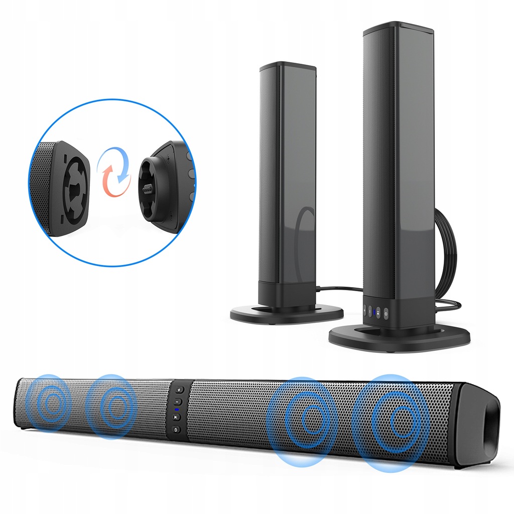 Soundbar Głośnik Bluetooth Usb Telewizor można podzielić 2 głośniki stojące