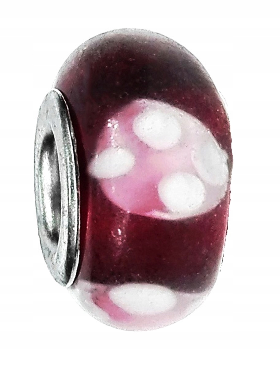 

Zawieszka beads - różowa w białe kropeczki