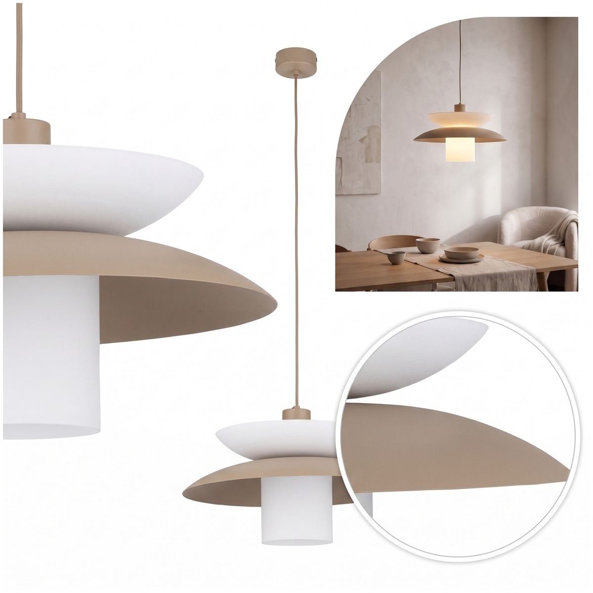 Závesná Led stropná lampa E27 Béžová 15W Regulácia 160 cm Tk Lighting