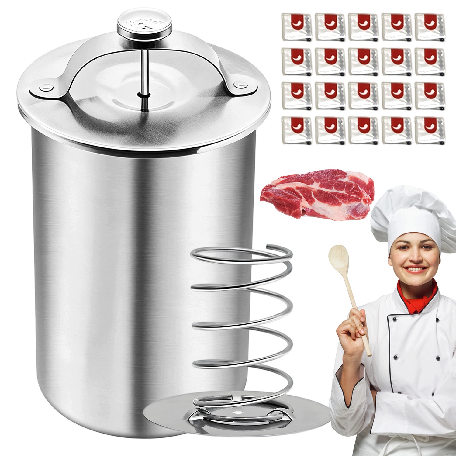 Šunkovar 1-1.2 Kg Teploměr 20X Sáčky Na Vaření Uzenin Hrnec
