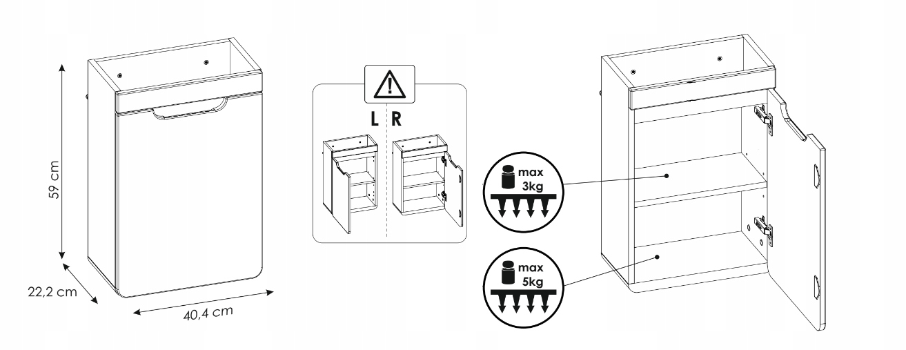 Wąska szafka pod umywalkę ARUBA CRAFT 826 Marka Comad