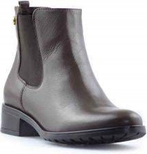 Hnědé kotníkové kotníkové boty , dámské kožené kotníkové boty, Sala 39