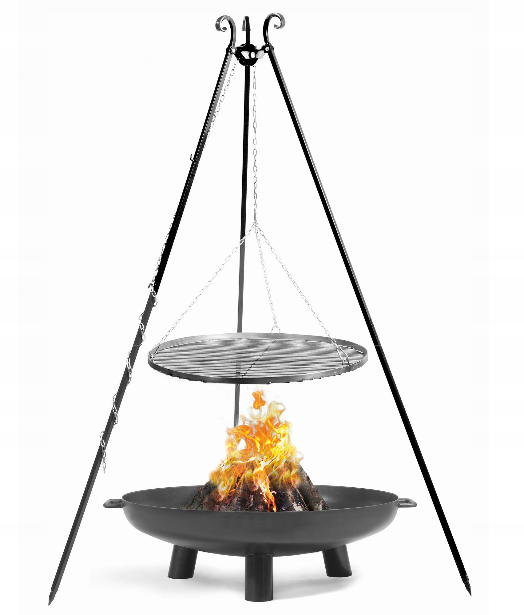 Grill Na Trójnogu Ogrodowy Stal Czarna 80CM Palenisko Ogrodowe Bali 80CM