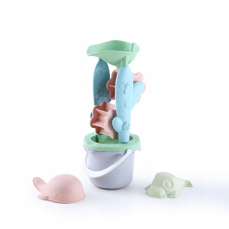 ZESTAW DO PIASKU PIASKOWNICY Z KOŁOWROTKIEM WIADERKO FOREMKI ŁOPATKA WOOPIE Wiek dziecka 3 lata +