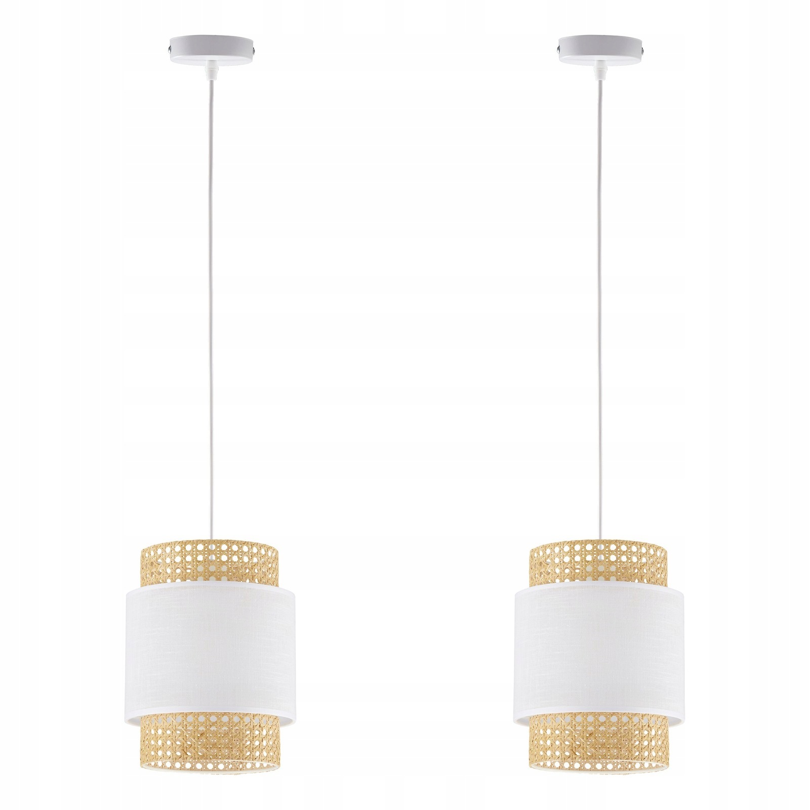 Tk Lighting Sada 2x Závěsná lampa Boho White 6528