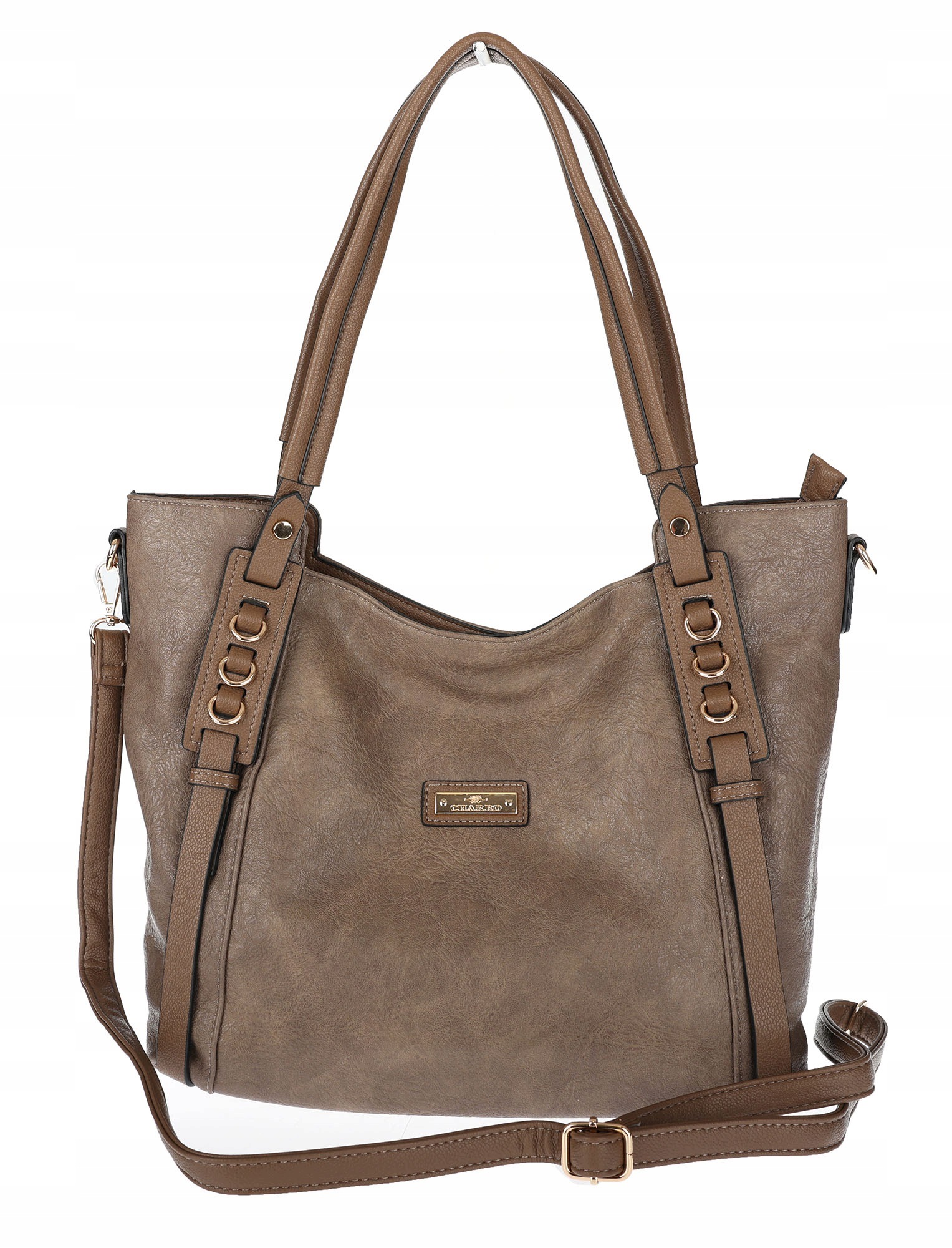 Dámská shopper kabelka prostorná elegantní taška přes rameno CH914 Béžová