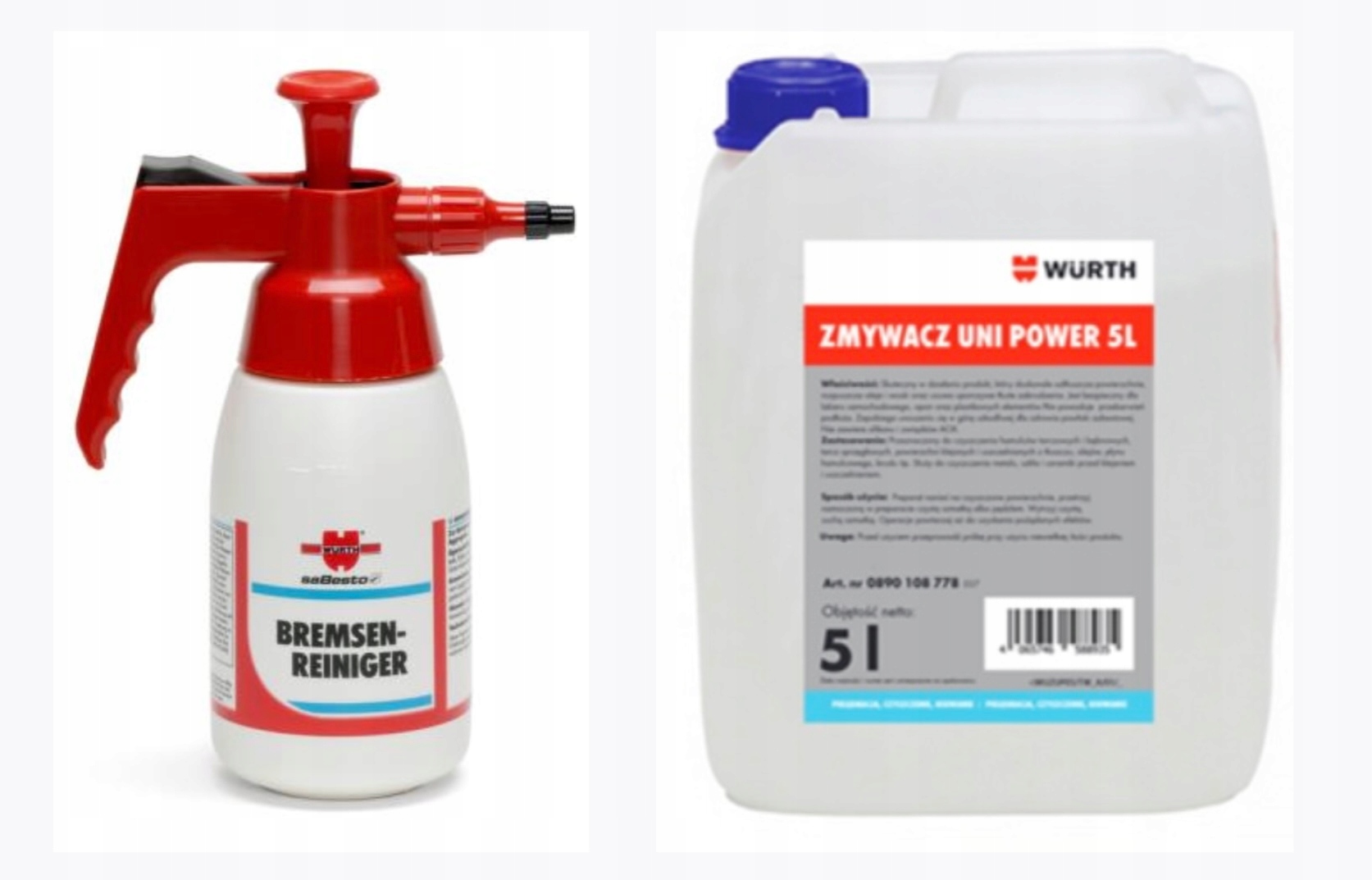 Wurth распылитель 1л+UNI POWER5L для удаления тормозов