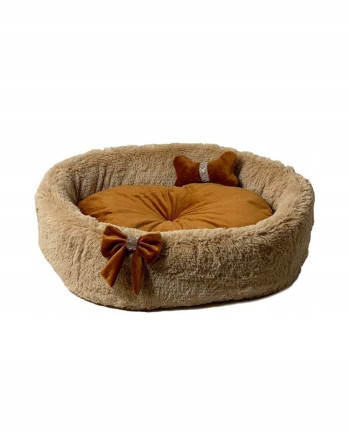 Levně Go Gift Mašlička camel L pelíšek pro zvířata 55 x 52 x 18 cm
