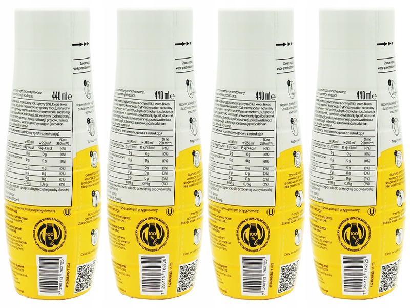 6x SYROP KONCENTRAT SODASTREAM LEMONIADA ZERO CUKRU 9L NAPOJU Z 440ML Pojemność 440 ml