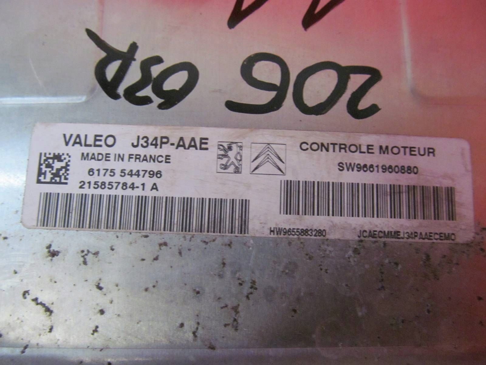 PEUGEOT 206 1.4 B KFW control unit computer of the engine 9661960880