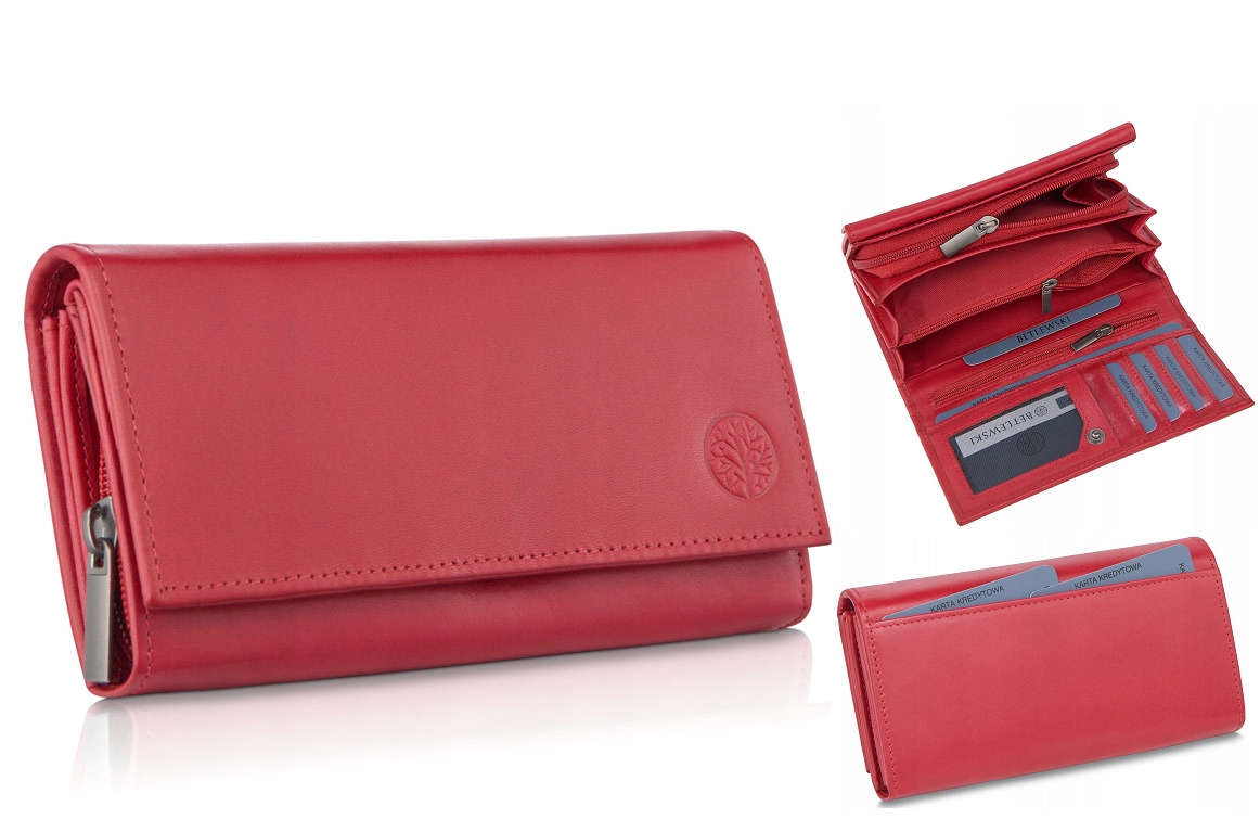Prémiová kožená dámská peněženka se zipem a Rfid, prostorná, elegantní