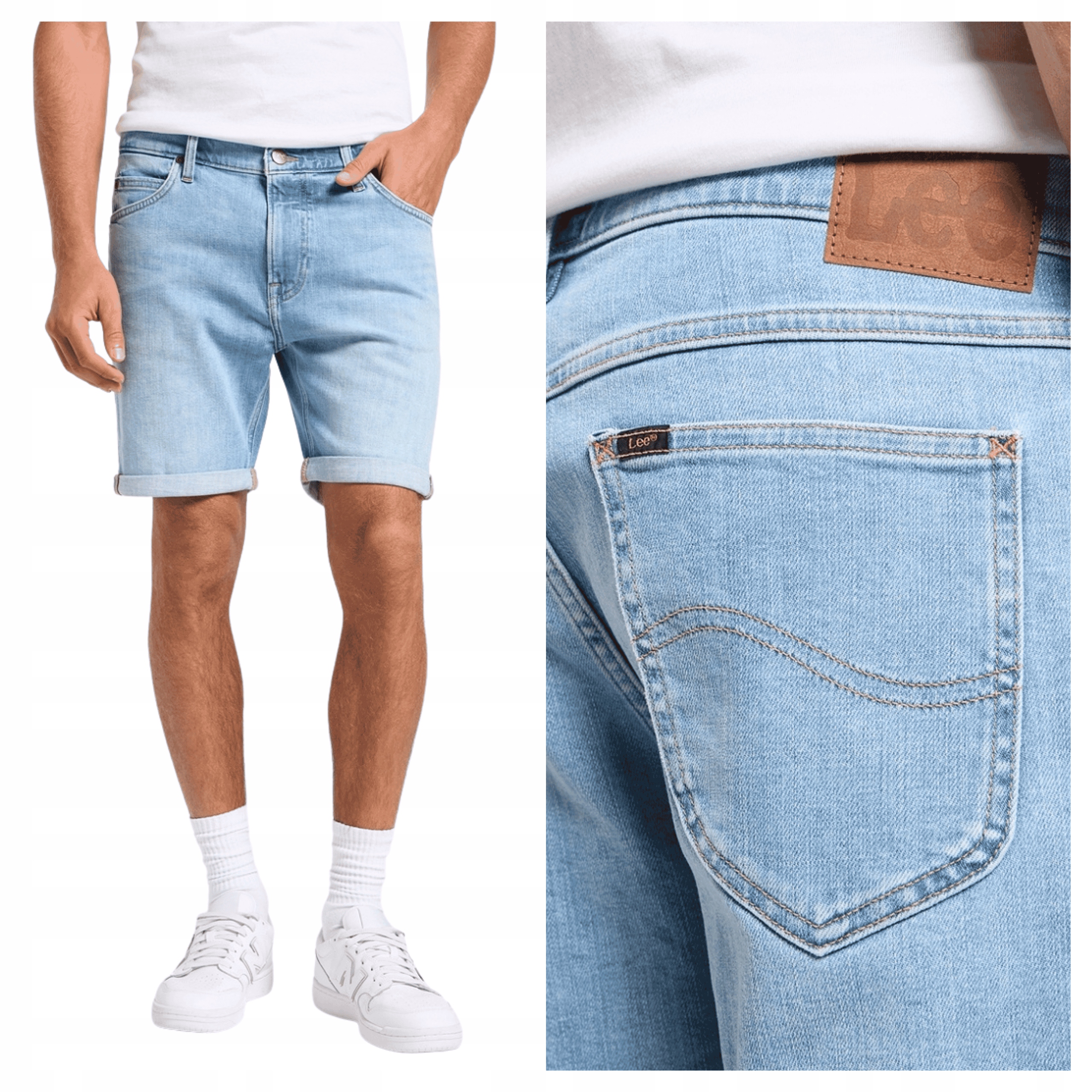 Pánské šortky Lee Rider Boss Modré Klasické Bavlněné W32