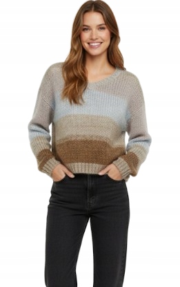 Miss Sixty Dámský Vlněný Svetr S Proužky A Výstřihem V Xs Kwe